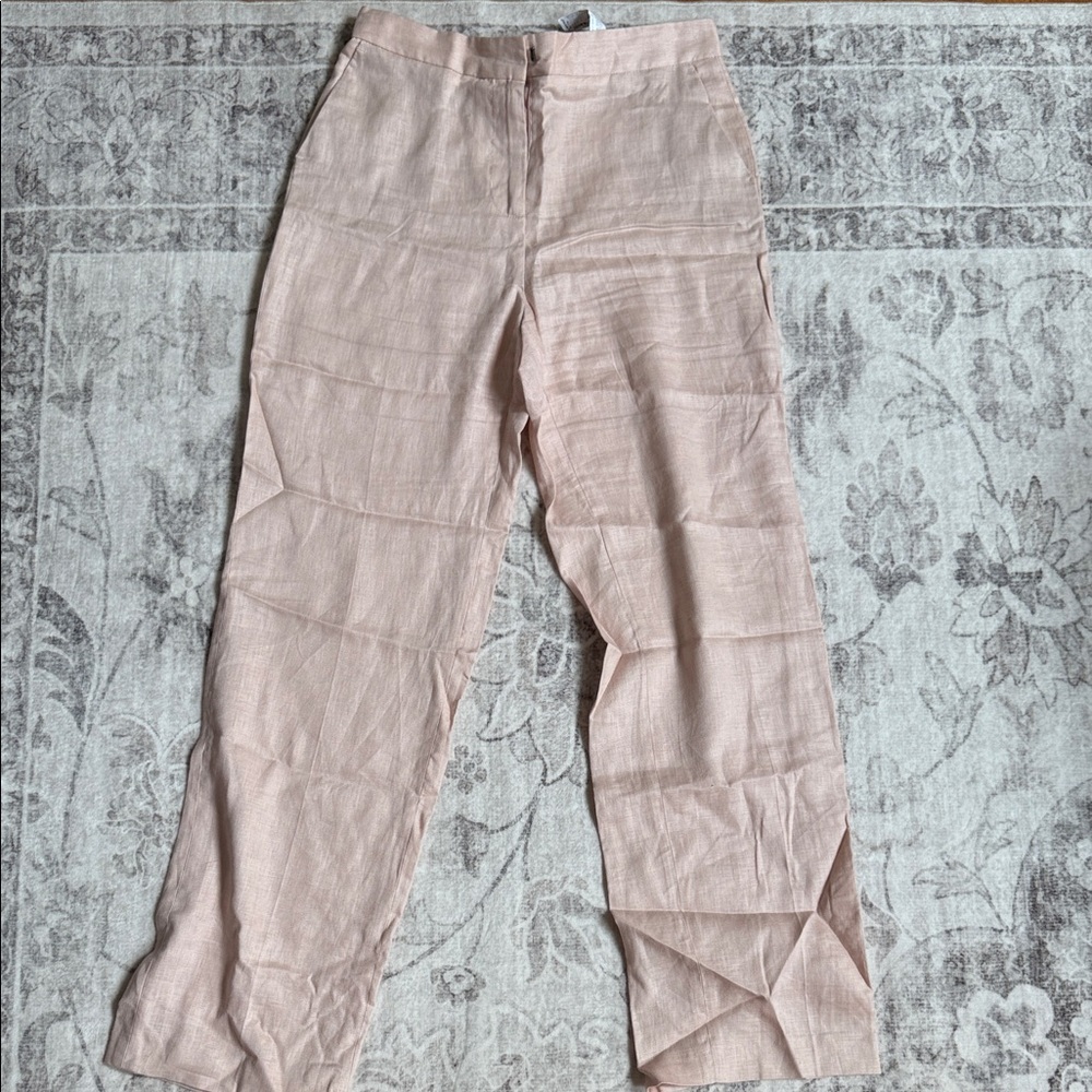 Zara - Light Pink 100% Linen Pants